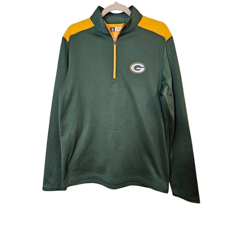 NFL Team Apparel Green Bay Packers mens quarter zip lined sweatshirt.  Size M.